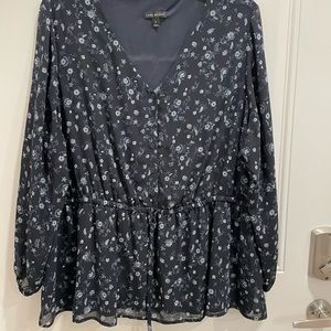 Lane Bryant Navy Blouse